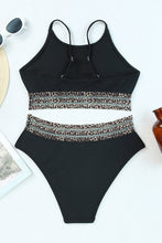 Load image into Gallery viewer, Leopard Trim Two Piece Swimsuit