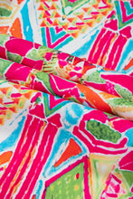 Load image into Gallery viewer, Orange Western Geometric Print Cuffed Shift Shirt Dress