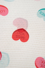 Load image into Gallery viewer, White Sheer Mesh Valentines Slogan Heart Printed Long Sleeve Top