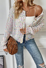 Load image into Gallery viewer, White Rhinestone Decor Multicolor Confetti Sweater Cardigan