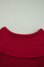Load image into Gallery viewer, Racing Red Off-the-shoulder Knit Sweater