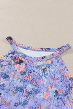 Load image into Gallery viewer, Green Floral Print Halter Neck Tank Top