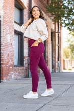 Load image into Gallery viewer, PreOrder | Maroon Full Length Leggings with Pocket - Luxe Leggings by Julia Rose®