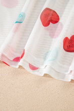 Load image into Gallery viewer, White Sheer Mesh Valentines Slogan Heart Printed Long Sleeve Top