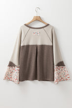 Load image into Gallery viewer, Boho Floral Bell Sleeve Henley Top