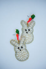 Load image into Gallery viewer, Easter Bunny Seed Bead Earrings in White