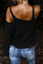 Load image into Gallery viewer, White Dew Shoulder Knitted Sweater