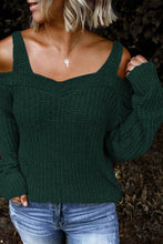 Load image into Gallery viewer, White Dew Shoulder Knitted Sweater