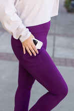 Load image into Gallery viewer, *Ready to Ship | The Reese Purple Flare Leggings - Luxe Leggings by Julia Rose®