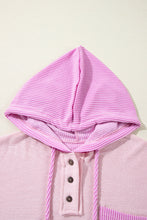 Load image into Gallery viewer, Corded Patch Hooded Henley Top
