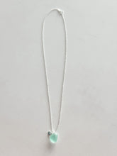 Load image into Gallery viewer, "Shelly Seaglass" Green Silver Necklace