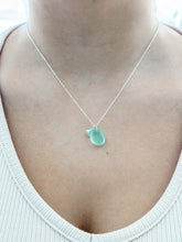 Load image into Gallery viewer, "Shelly Seaglass" Green Silver Necklace