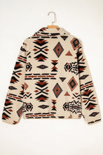 Load image into Gallery viewer, Geometric Half Zip Plush Sweatshirt