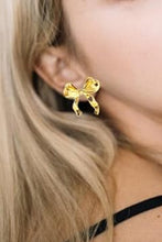 Load image into Gallery viewer, Gold Bow Stud Earrings