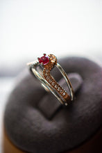Load image into Gallery viewer, Cora Pink Gemstone Two-Toned Silver Ring