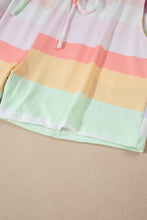 Load image into Gallery viewer, White Rainbow Striped Tee + Shorts Set