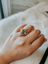 Load image into Gallery viewer, Ruthie Moss Agate Rose Gold 3PC Ring Set