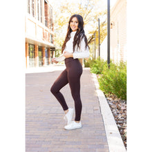 Load image into Gallery viewer, PreOrder | The Belle - Brown FLEECE Full Length Leggings with Pockets*