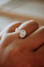 Load image into Gallery viewer, Lana Oval Cut Cubic Zirconia and Pearl Sterling Silver Ring