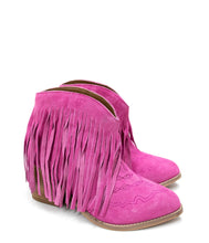 Load image into Gallery viewer, Amos Western Fringe Ankle Bootie in Suede