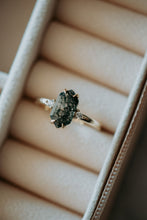 Load image into Gallery viewer, Dina Hexagon Moss Agate Gold Engagement Ring