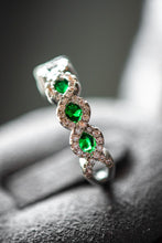 Load image into Gallery viewer, Lucy Infinity Sterling Silver Ring in Emerald
