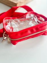Load image into Gallery viewer, Chelsey Clear Stadium Bag "Red"
