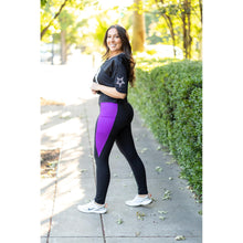 Load image into Gallery viewer, Ready to Ship | The Presley - Purple Panel Full Length Leggings