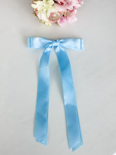 Load image into Gallery viewer, Classic Satin Bow With Clip "Blue"