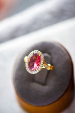 Load image into Gallery viewer, Alani Oval Cut Red Gemstone Gold Ring