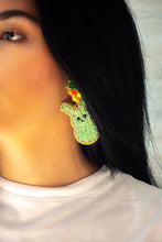Load image into Gallery viewer, Easter Bunny Seed Bead Earrings in Mint Green