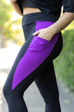 Load image into Gallery viewer, PreOrder | The Presley - Purple Panel Full Length Leggings ROUND 2