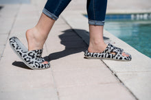 Load image into Gallery viewer, Ready to Ship | Gray Leopard Insanely Comfy -Beach or Casual Slides
