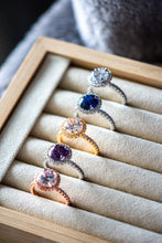 Load image into Gallery viewer, Veda Round Cut Purple Spinel Zircon Sterling Silver Ring