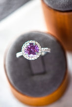 Load image into Gallery viewer, Veda Round Cut Purple Spinel Zircon Sterling Silver Ring