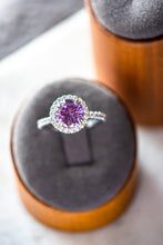 Load image into Gallery viewer, Veda Round Cut Purple Spinel Zircon Sterling Silver Ring
