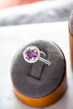 Load image into Gallery viewer, Veda Round Cut Purple Spinel Zircon Sterling Silver Ring