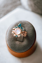 Load image into Gallery viewer, Celine Moonstone & Blue Spinel 3PC Ring Set