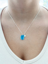 Load image into Gallery viewer, "Shelly Seaglass" Blue Silver Necklace