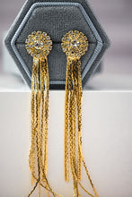 Load image into Gallery viewer, Missie Gold Tassel Dangle Earrings