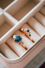 Load image into Gallery viewer, Amari 2PC Sapphire Blue Spinel Rose Gold Ring