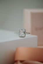 Load image into Gallery viewer, Zheynel Emerald Cut Sterling Silver Ring