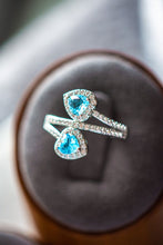 Load image into Gallery viewer, Luna Aquamarine Heart Sterling Silver Ring