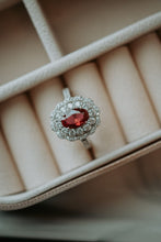 Load image into Gallery viewer, Eloise Garnet Oval Sterling Silver Engagement Ring