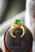 Load image into Gallery viewer, Sophia Emerald Oval Cut Gold Ring