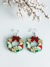 Load image into Gallery viewer, "All Things Christmas" Wreath Earrings
