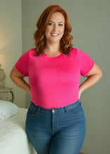 Load image into Gallery viewer, Hot Pink Rhinestone Bodysuit