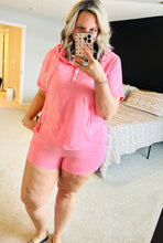 Load image into Gallery viewer, Pink Henley Top + Shorts Set