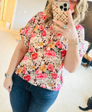 Load image into Gallery viewer, Floral Boho Blouse
