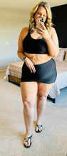 Load image into Gallery viewer, Black Tank + Skort Swimwear
